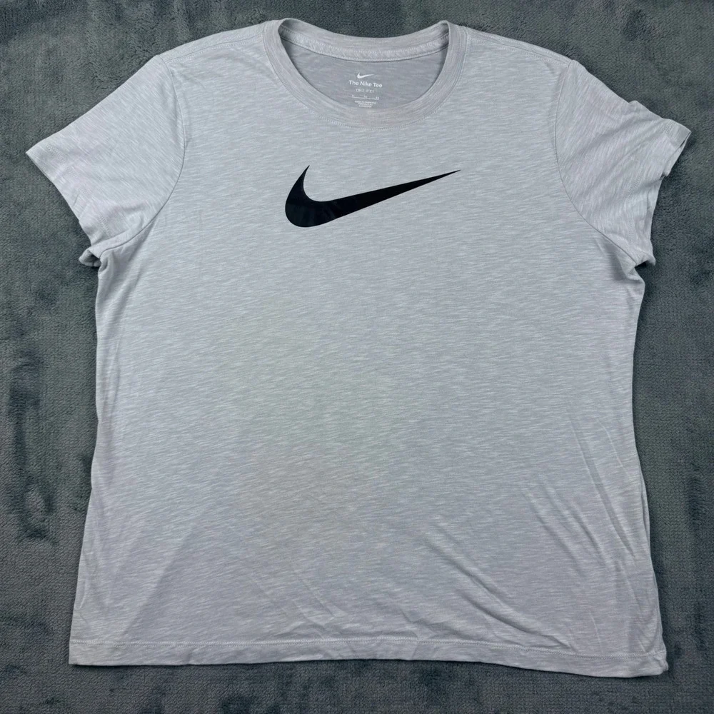 Womens Nike Dri-FIT T-Shirt Bundle 2pk XL Charcoal Light Grey Athletic Swoosh